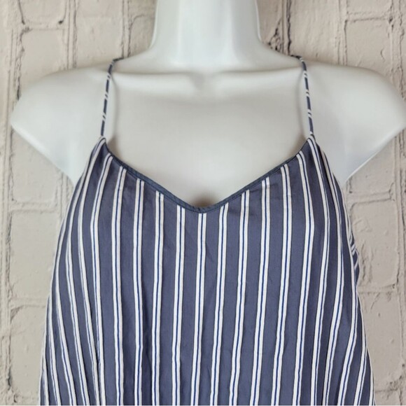 Tibi Classic Cami blue white stripe textured spaghetti strap cami top - Picture 6 of 14